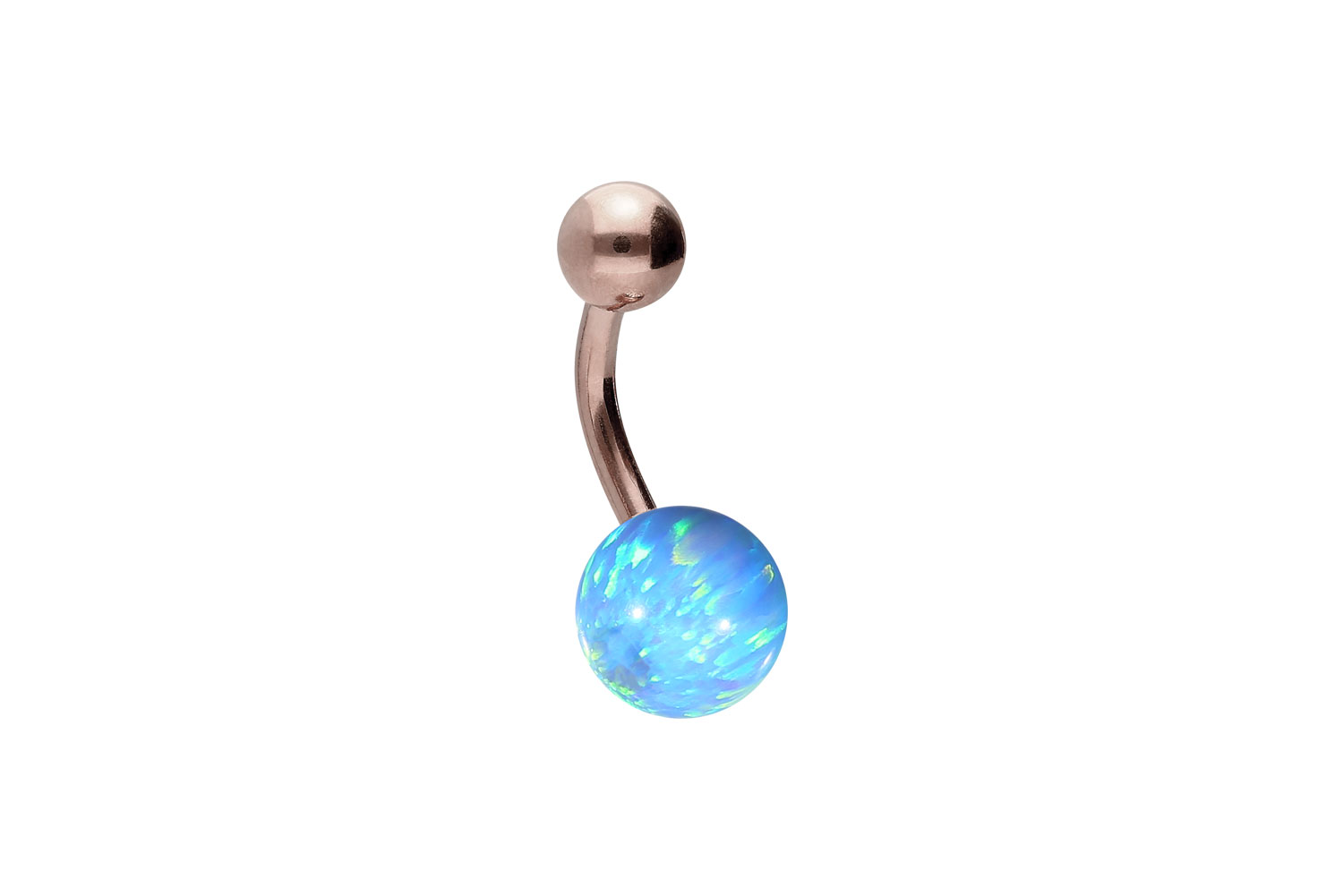 Chirurgenstahl Bananabell Piercing SYNTHETISCHER OPAL + CHIRURGENSTAHL-KUGEL